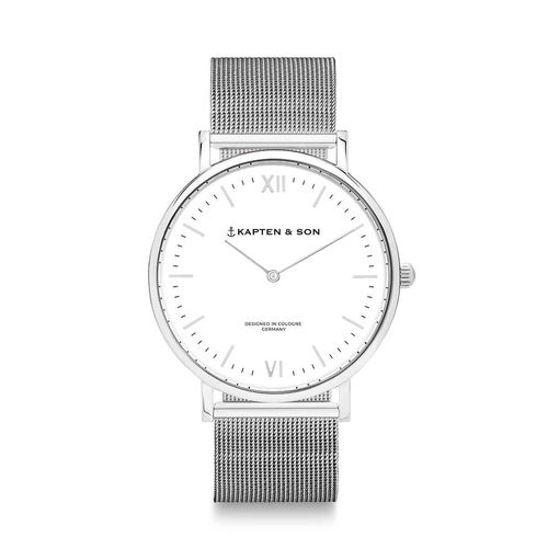 KAPTEN & SON - CAMPUS SMALL - silver mesh / 36 MM