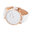 THREAD ETIQUETTE - MINIMALIST - matte rose gold / white leather timepiece / 42 MM