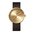 LEFF AMSTERDAM - TUBE WATCH D42 - brass - brown leather strap