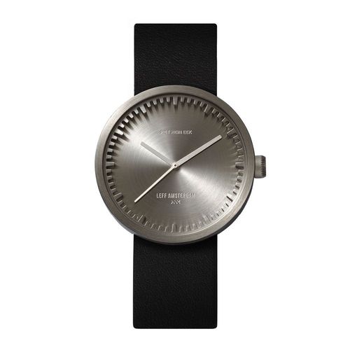 LEFF AMSTERDAM - TUBE WATCH D38 - silber - black leather strap