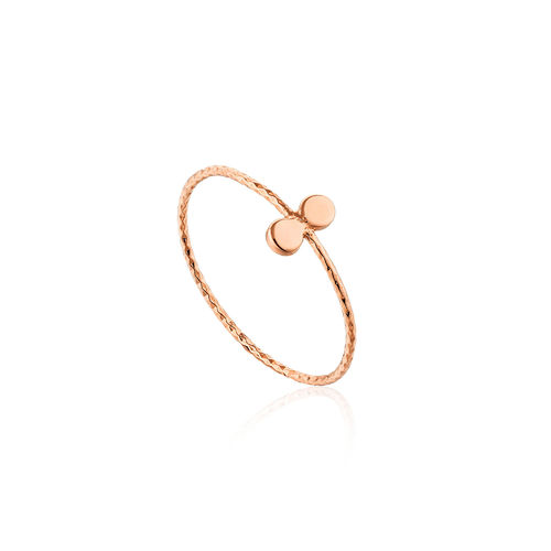 ANIA HAIE - ROSE GOLD TEXTURE DOUBLE DISC RING - roségold