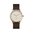 LEFF AMSTERDAM - TUBE WATCH T32 - brass - white case - brown leather strap