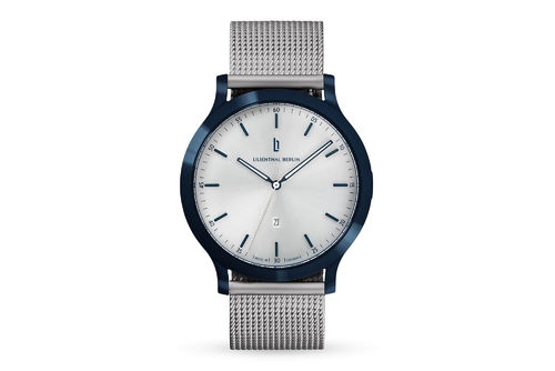LILIENTHAL BERLIN - HUXLEY - BLUE SILVER - mesh silber brushed / 40 MM