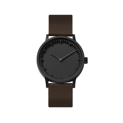 LEFF AMSTERDAM - TUBE WATCH T32 - black - brown leather strap