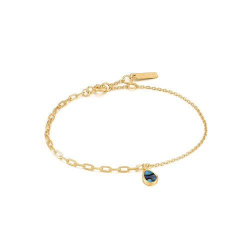 ANIA HAIE - TIDAL ABALONE MIXED LINK BRACELET - gold
