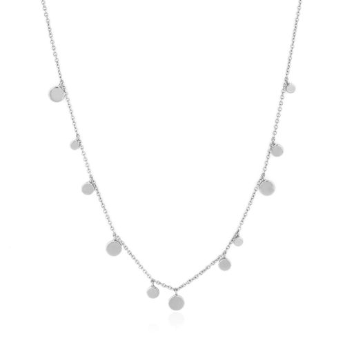 ANIA HAIE - GEOMETRY MIXED DISCS NECKLACE - silber