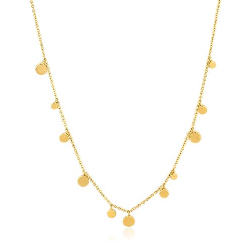 ANIA HAIE - GEOMETRY MIXED DISCS NECKLACE - gold