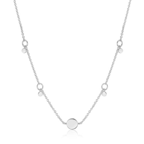 ANIA HAIE - GEOMETRY DROP DISCS NECKLACE - silver