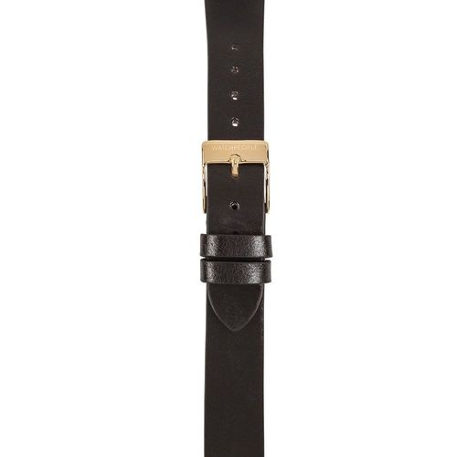 WATCHPEOPLE - STRAP - lederband schwarz rosegold / 16 mm