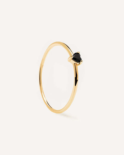 PD PAOLA - BLACK HEART RING - gold