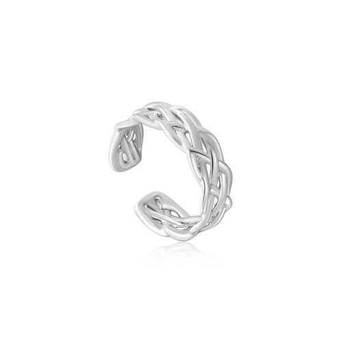 ANIA HAIE - ROPE WIDE ADJUSTABLE RING - silber