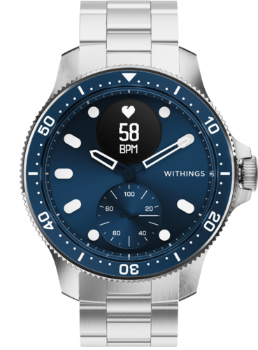 WITHINGS - SCANWATCH HORIZON - silver blue silver steel / 43mm