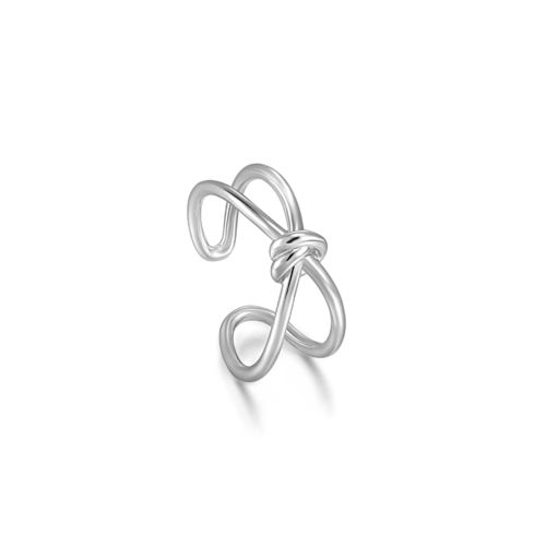 ANIA HAIE -  ADJUSTABLE RING - KNOT Double Band - silver